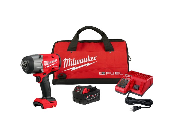 New Milwaukee M18 FUEL 18V Lithium-Ion Brushless Cordless 1/2 in. Impact Wrench Kit. Stock number:MW1