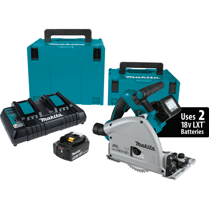 New Makita XPS01PTJ 36V LXT Brushless 6‑1/2" Plunge Circular Saw Kit. Stock number: MK8