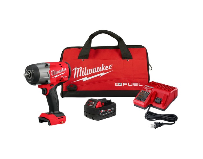 New Milwaukee M18 FUEL 18V Lithium-Ion Brushless Cordless 1/2 in. Impact Wrench Kit. Stock number:MW1