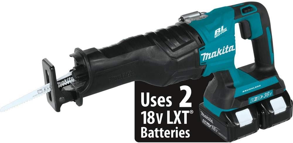 New Makita XRJ06PT 36V LXT Lithium-Ion Brushless Cordless Recipro Saw Kit. Stock number: MK2