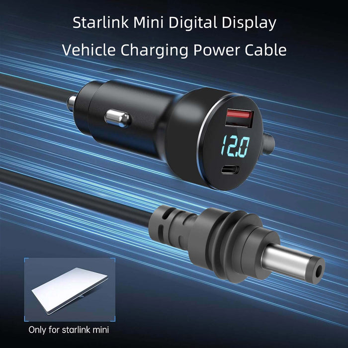 3 in 1 Car Charger for Starlink Mini DC Power Cable