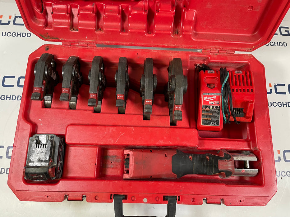 Used Milwaukee 2773-22 M18 FORCE LOGIC Press Tool Kit with 1/2” - 2” Jaws. Stock number: MW8