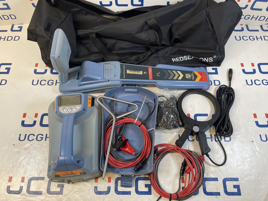 Used SPX Radiodetection RD7100 PL & TX5 (Li-Ion) kit. Stock number: R40