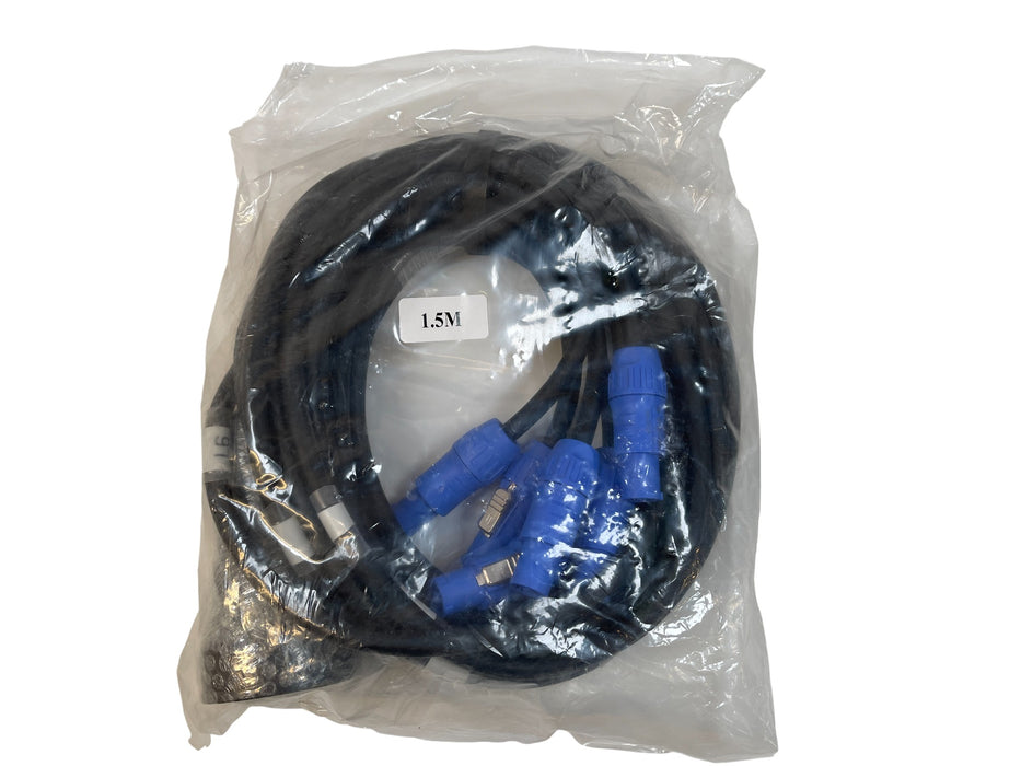 6ft SOCAPEX 19 PIN Male to 6 Channel PowerCon Blue Breakout Power Cable. Stock number: AC3