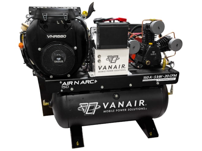 Vanair Air N Arc 150 Gas Powered Piston Air Compressor (New). Stock Number: VAN150