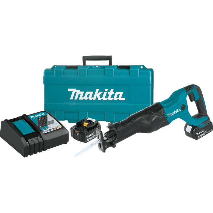 New Makita XRJ04T 18V LXT Lithium-Ion Cordless Recipro Saw Kit. Stock number: MK1