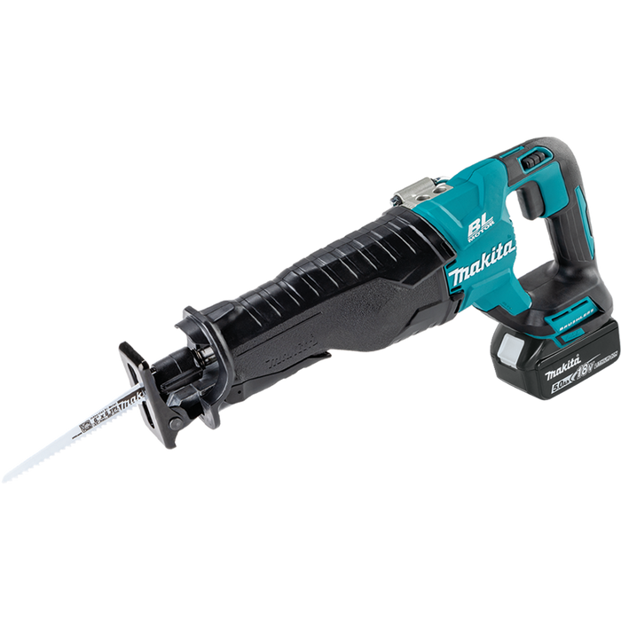 New Makita XRJ05T 18V LXT Lithium-Ion Brushless Cordless Recipro Saw Kit. Stock number: MK3